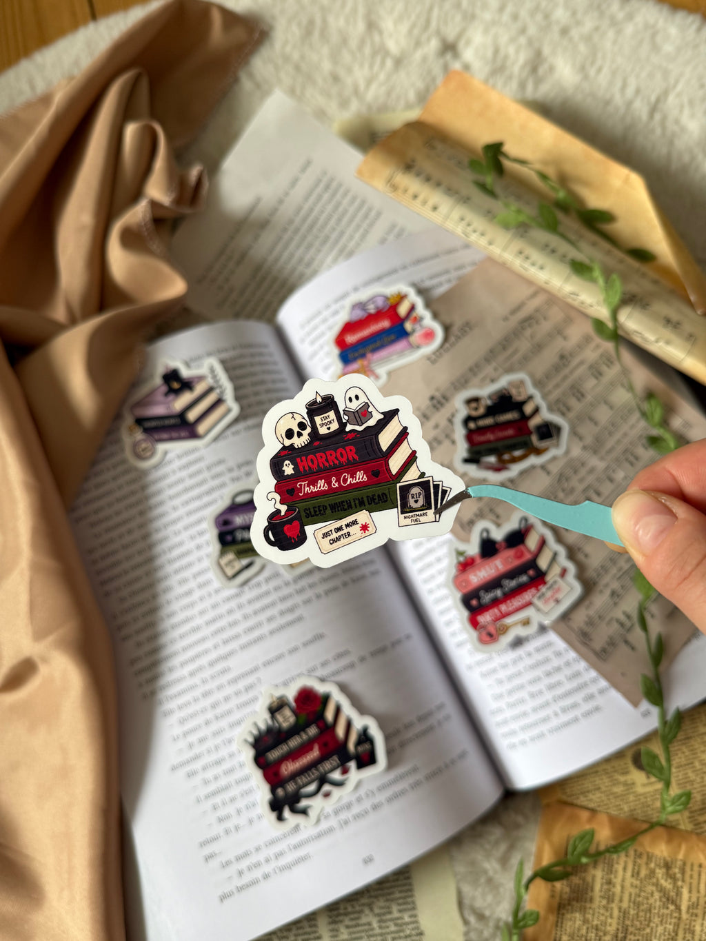 Lot stickers - Pile à lire